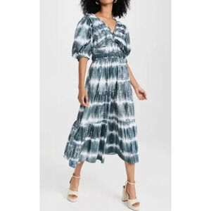 NWOT Sea New York Nadia Tie Dye Midi Dress Size Small 100% Cotton Blue